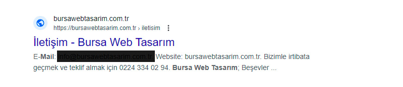 Email addresses visible in search results