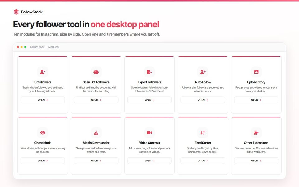 FollowStack – Instagram Toolkit for Desktop screenshot
