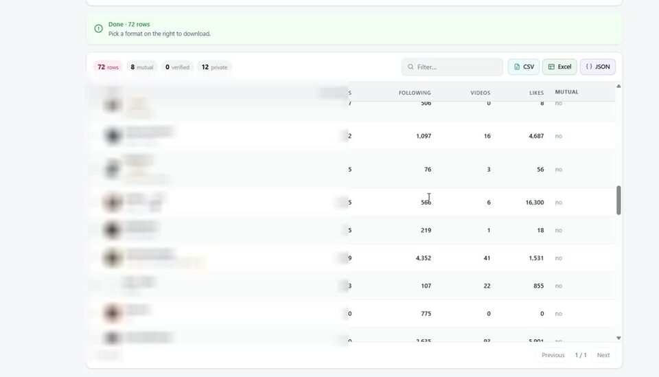 TokExport - TikTok Follower List, Following & Comment Export Tool screenshot